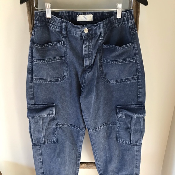 Free People Cargo Jeans Blue - Picture 5 of 8